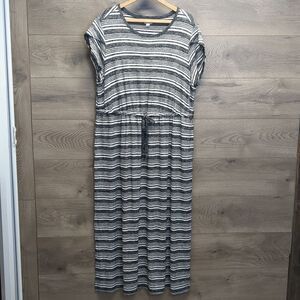 Market & Spruce Black & White Striped Maxi Dress Women's Size 2X